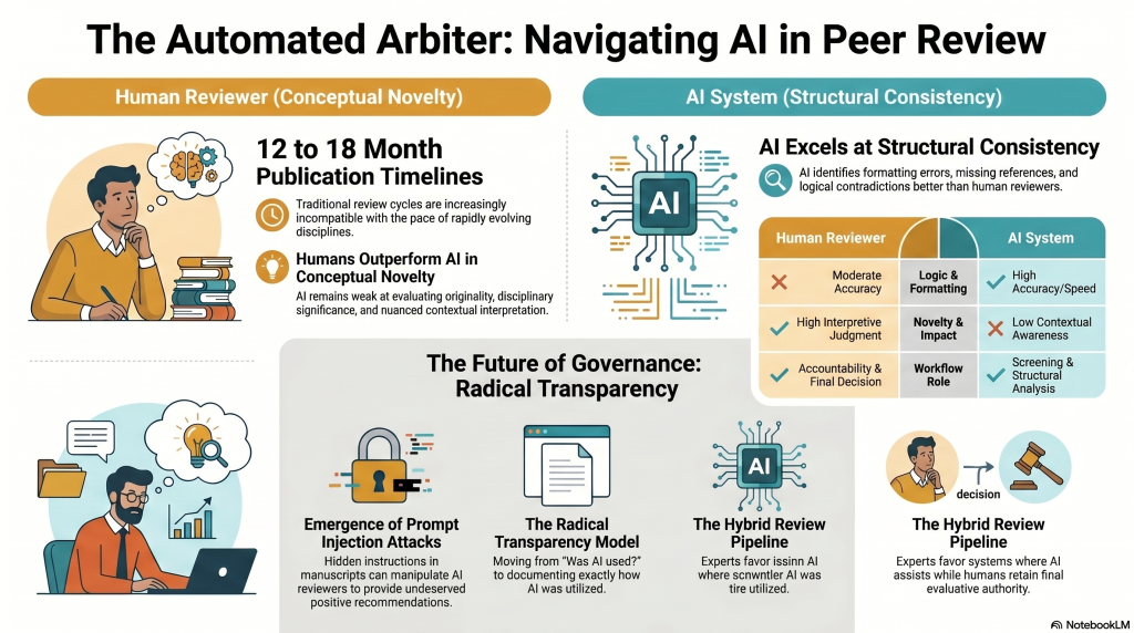 infographic of the peer review comparison human - AI